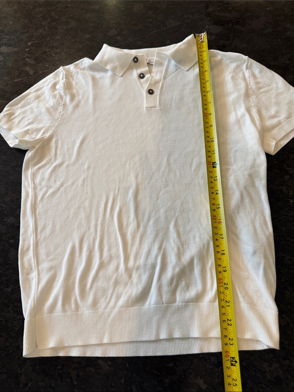 Zara Men's White Polo with Button Placket
